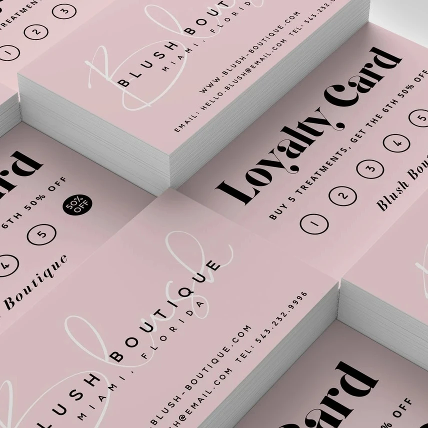 Lash Nails Printable Loyalty Cards Template Beauty Rewards-Card Thank You For Your Order Cards