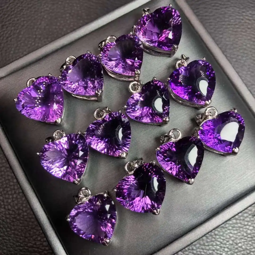 Религиозный лечебный драгоценный камень натуральный аметист полированная подвеска медная проволока для подруги жены ребенка подарок