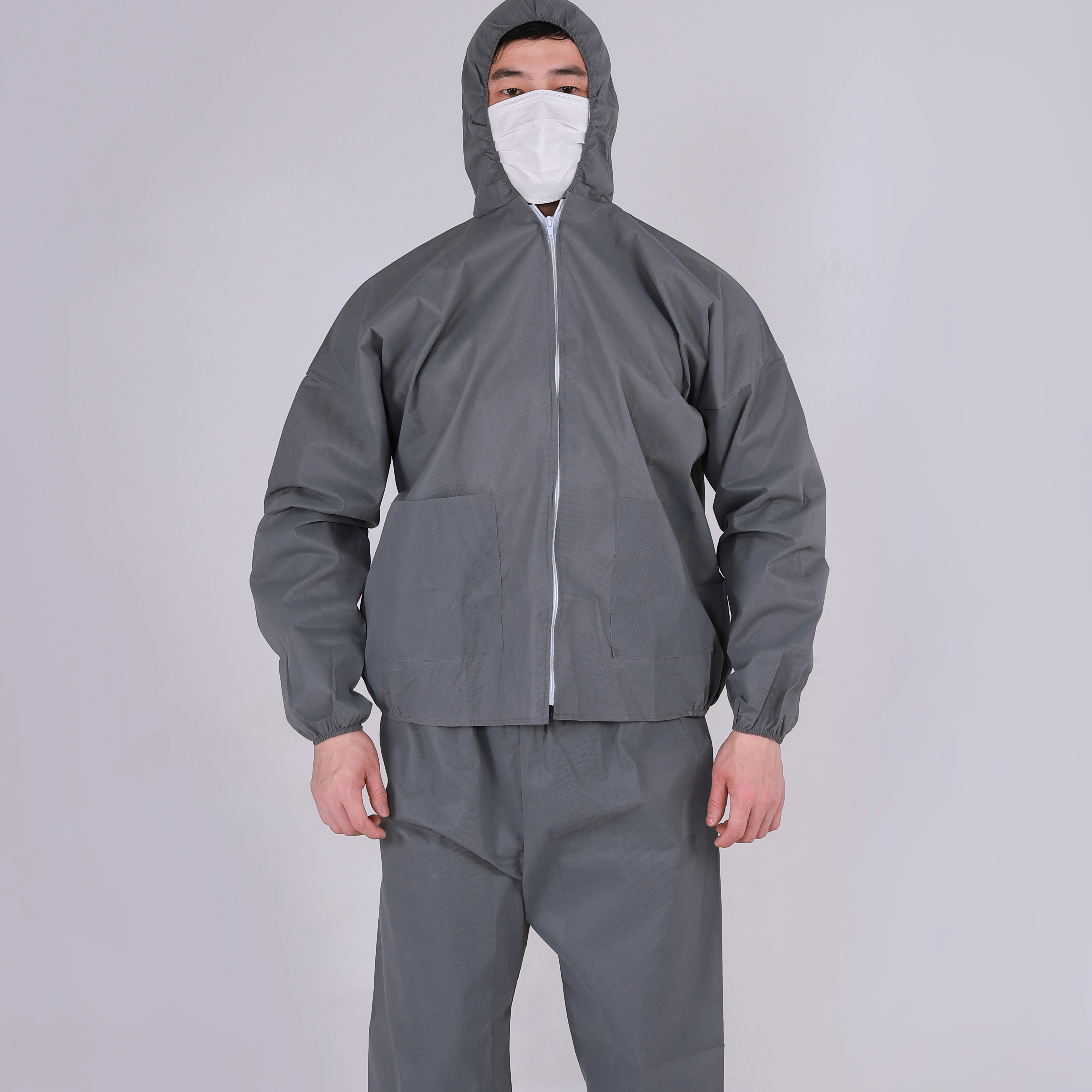 2022 hot sale grey  coverall working suits ansell microtouch  chemical protection ansell industrial  work wear