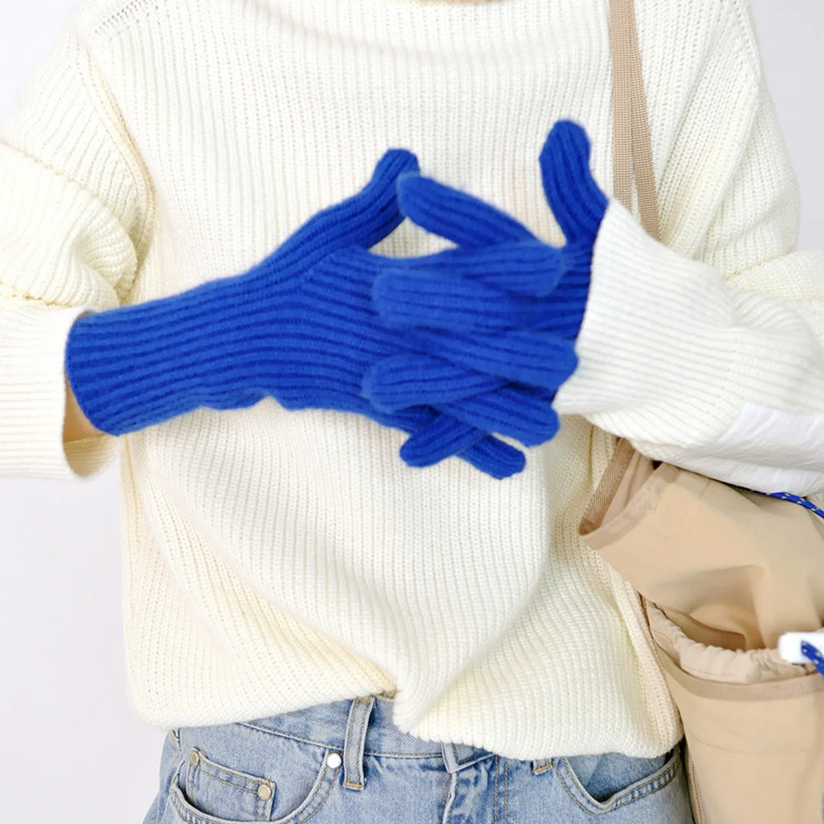 Однотонные шерстяные вязаные варежки Dongdaemun в Корейском стиле 15 цветов мягкие восковые удобные с пятью пальцами для сенсорного