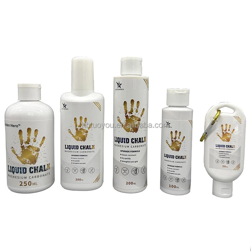250ml 200ml 100ml 50ml Liquid Chalk - Gym Lifting Weightlifting for Hand Workout Grip Weight