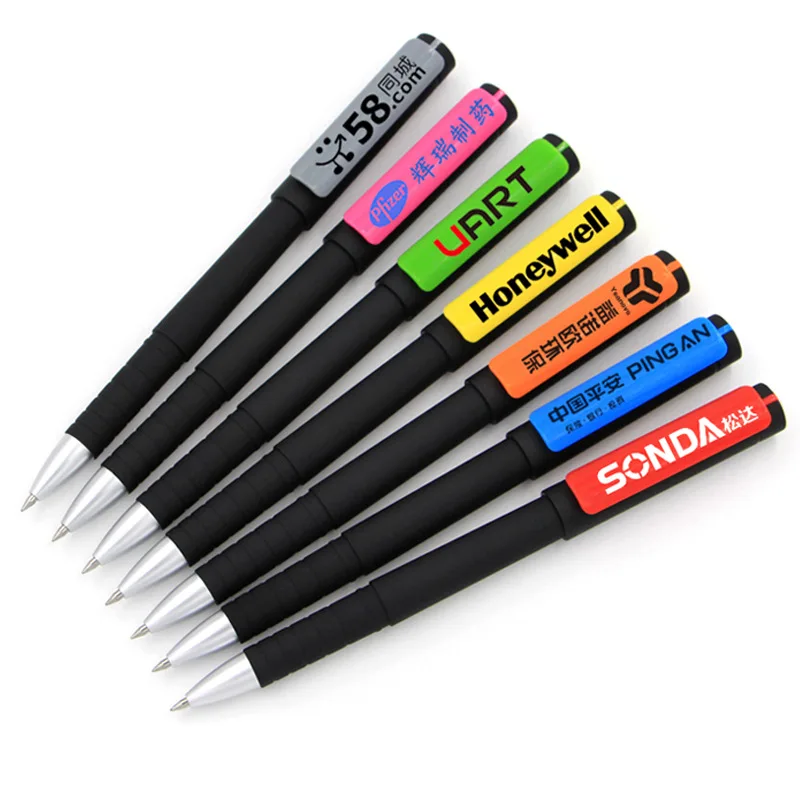 customised Office use Black Color Rubberized soft felling Gel ink Ball Pen with custom logo and 0.5mm black gel ink