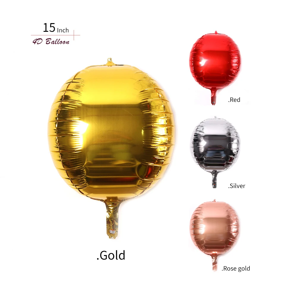 15 Inch 4 D Round Marble Balloons Sphere Shaped Marble Aluminium Foil Balloons For Birthday Wedding Party Decorations