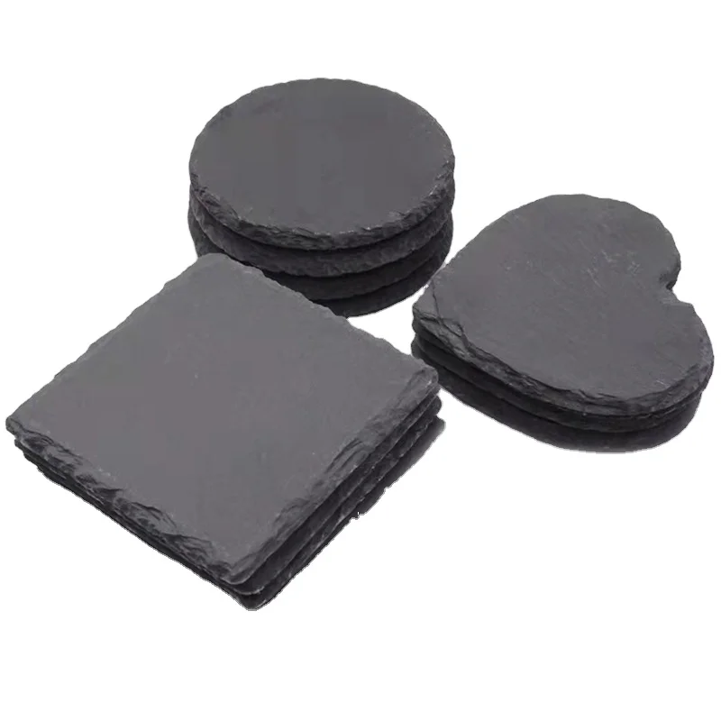 High Quality sublimation bulk square black slate coasters bulk wholesale natural coasters for drink