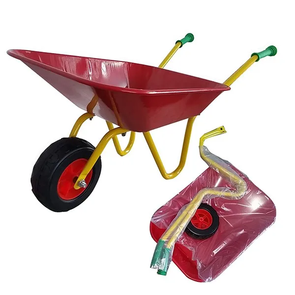 Gardening Toy for Children Multi-Colou Play Wheel Barrow Outdoor beach  Toy Child Kids Metal Wheelbarrow