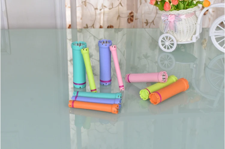 Flexible Colorful plastic material hair curling perm rods