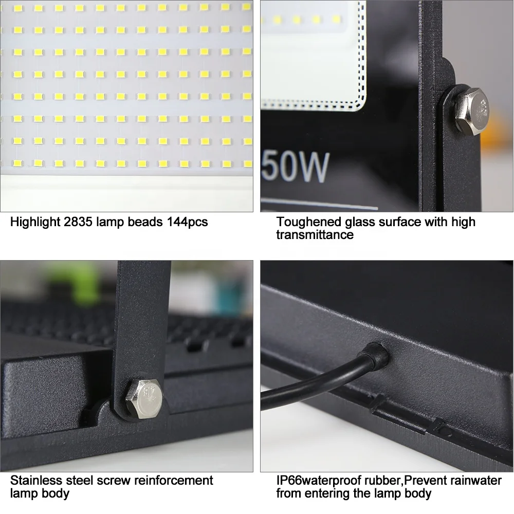 2022 NEW 50 100 150 200 Watt Flood Light 110V 120V Volleyball Court Led Floodlight