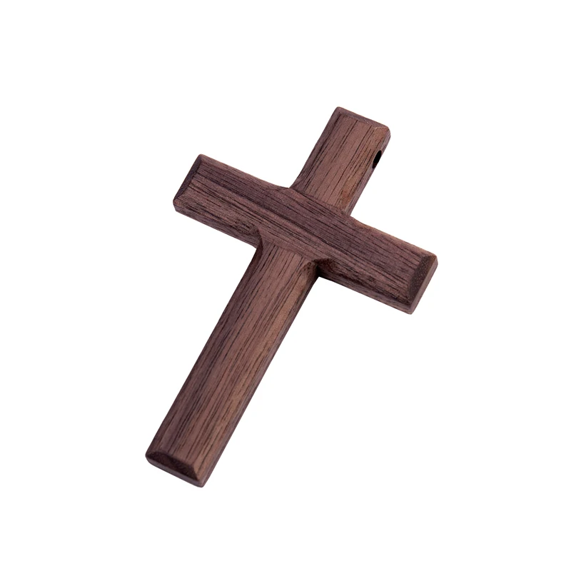 Wholesale Custom Christ Wall decoration Hand Held Small Walnut  Wooden Crosses