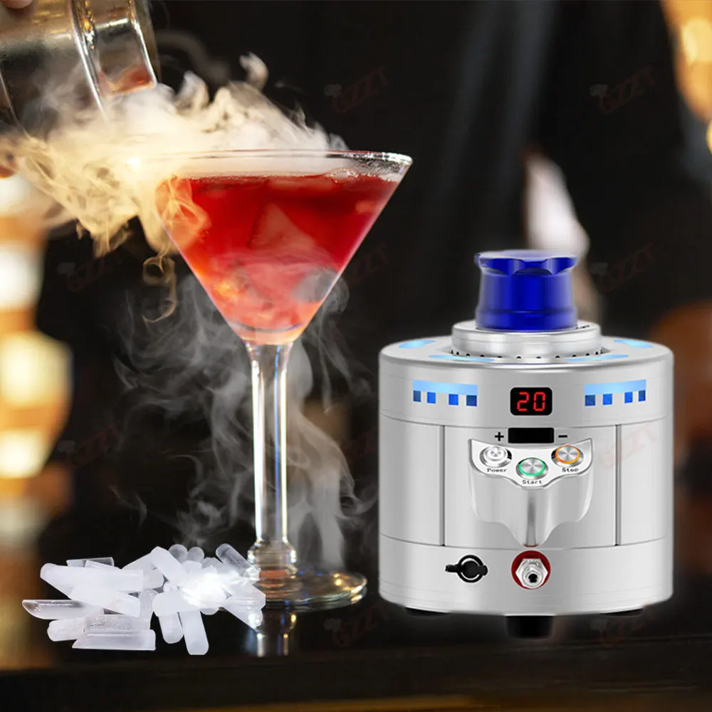 Automatic dry ice glass cooler co2 dry ice cube making machine bar cup chiller