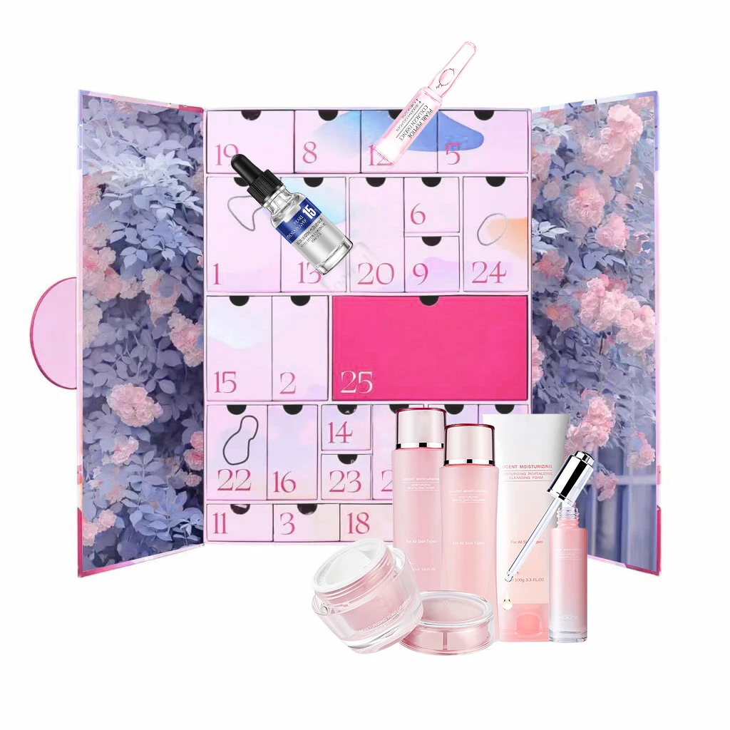 Custom Advent Avent Calendar Luxury Cardboard Paper Gift Beauty Cosmetic Packaging Christmas Box adventskalender zum befll