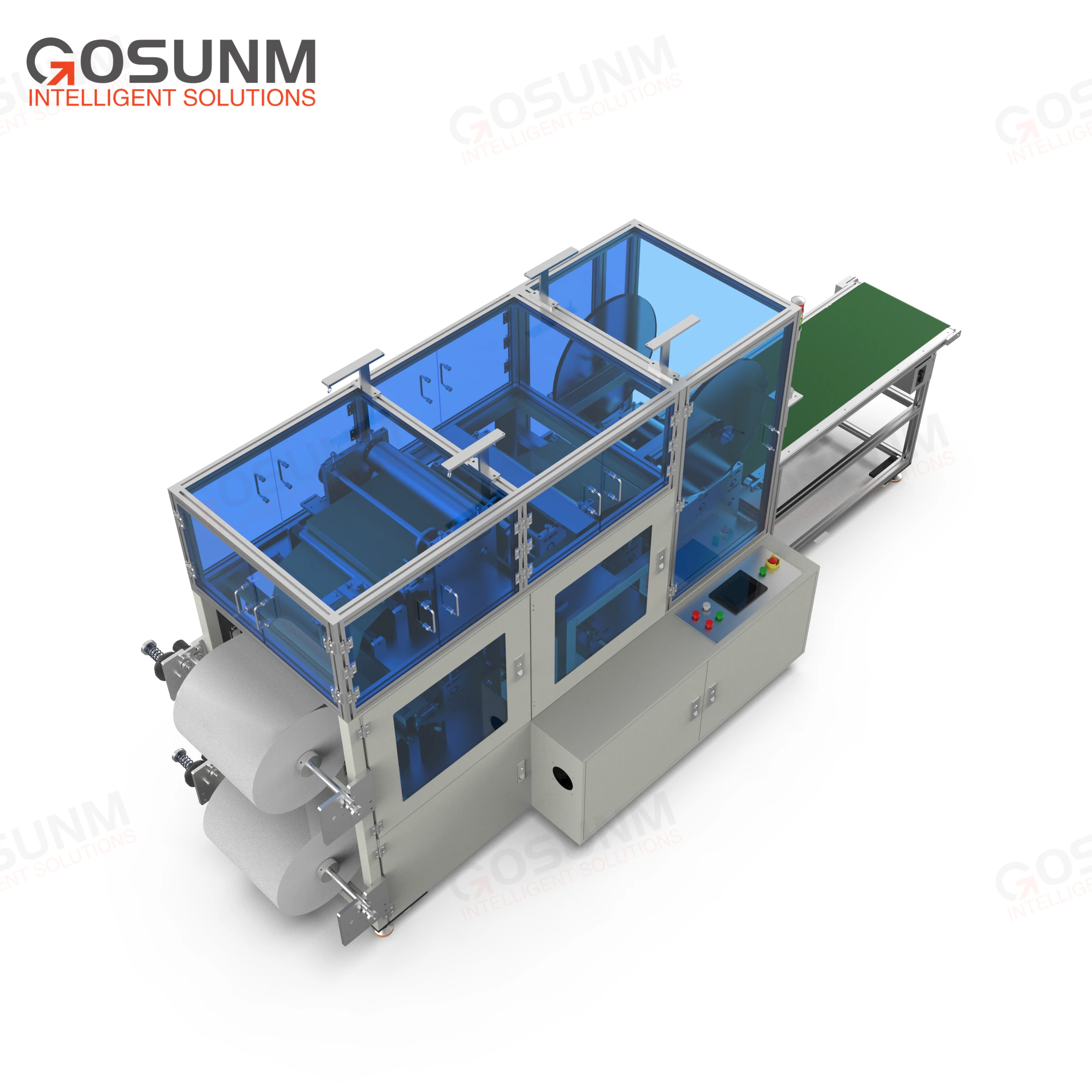 Gosunm Custom Fully Automatic 60-80pcs/min Disposable Nonwoven Hospital Workshop Medical Protective Boot Cover Making Machine