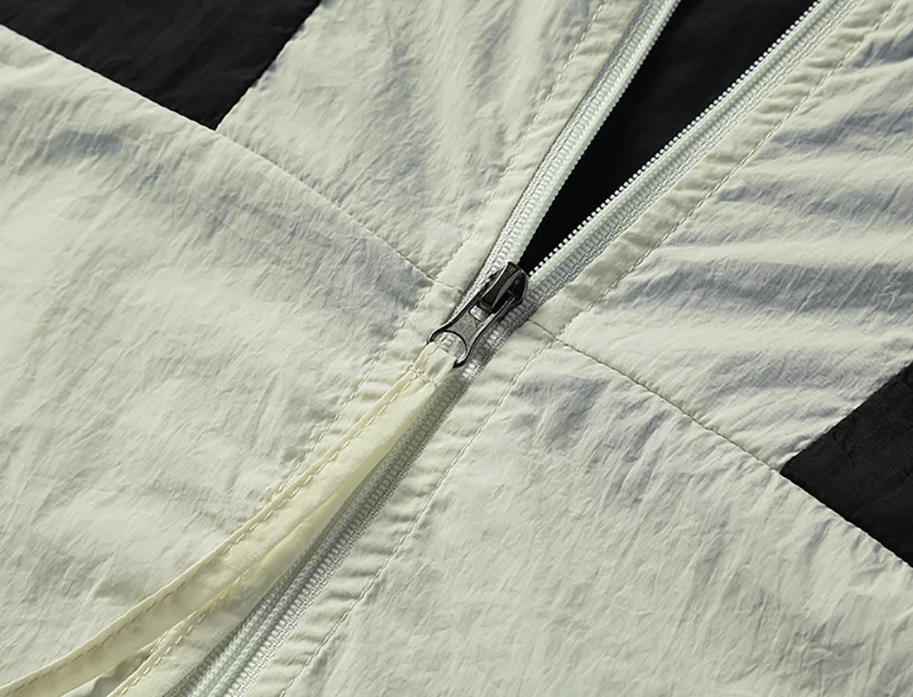 Color Block UPF50 Outdoor Jacket Custom Logo Spring Summer Men Causal Hoodie Jacket With Pockets