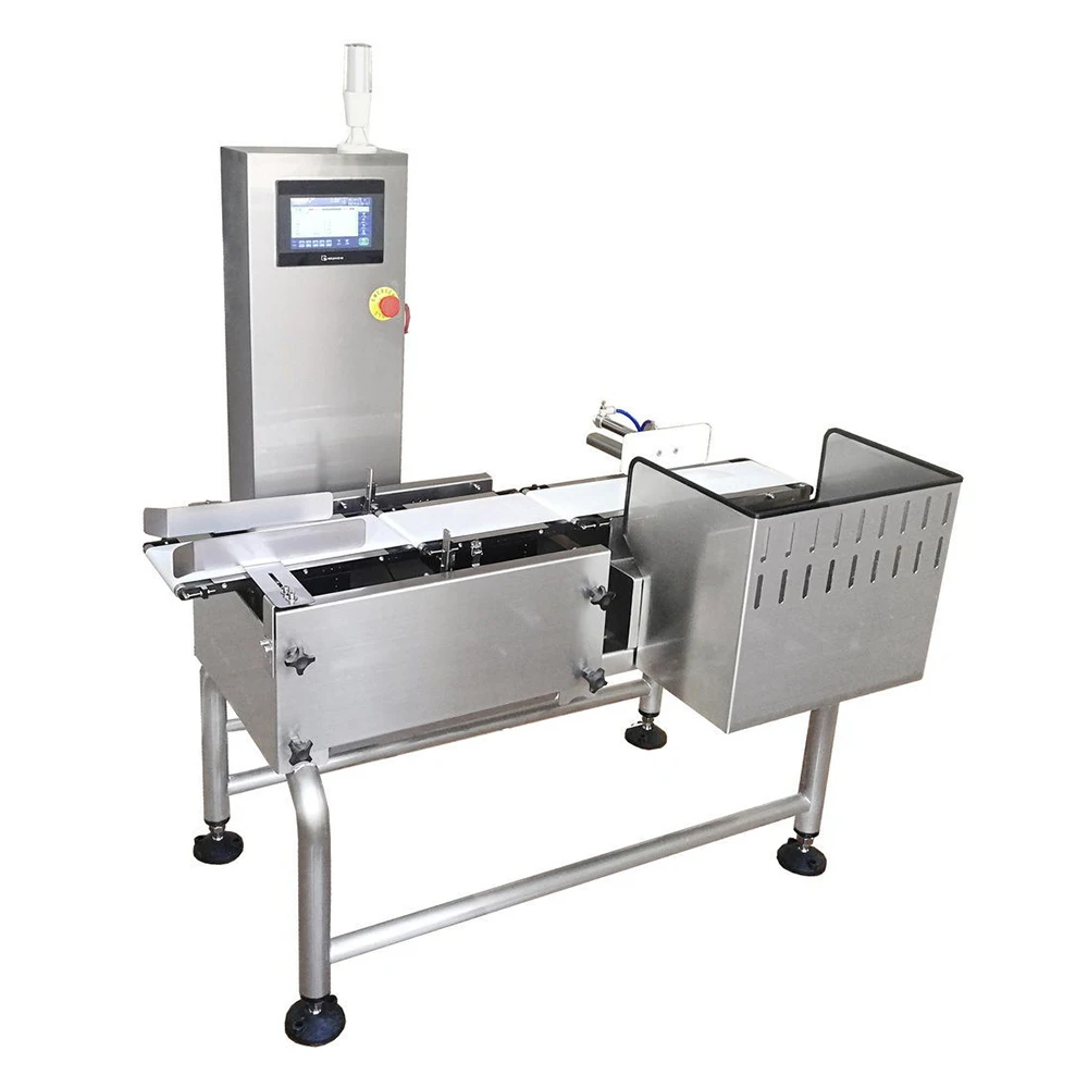 in motion checkweigher for detecting missing pieces of a kit inline conveyor scales