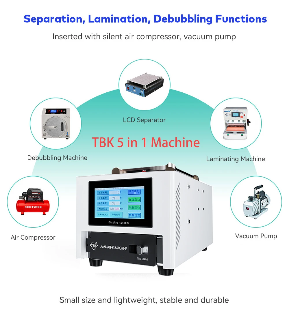 Factory TBK-208M TBK 208m LCD Screen Vacuum Laminating Machine For phone debubble bubble remove OCA Vacuum Laminator Machine