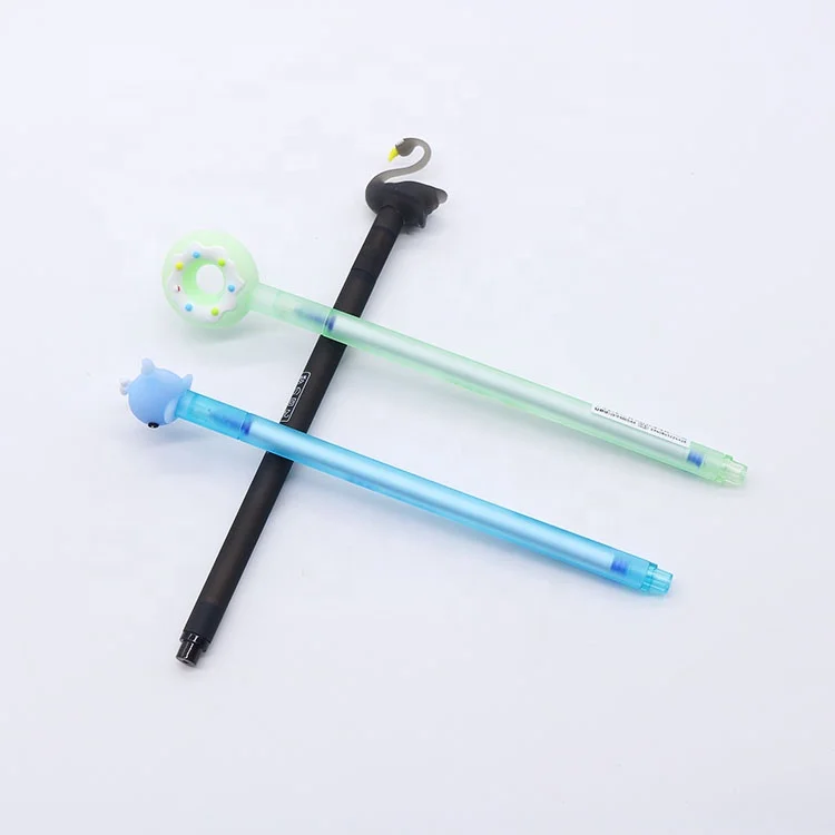 High quality selling small MOQ custom cute doll custom logo erasable gel pen