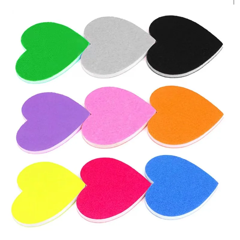 Factory Price Nail File Custom Logo Sanding Paper Pink Nail Files 100/180 Durable-Side Heart Nail File