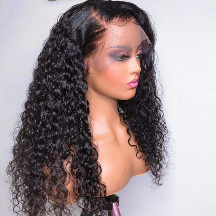 Brazilian Kinky Curly Lace Frontal Wig Pre Plucked With Baby Hair 13X4 360 Cuticle Aligned Raw Virgin Human Hair Lace Front Wigs