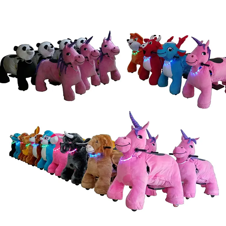 Kids electric battery operate animal scooters motorized plush riding animals cars