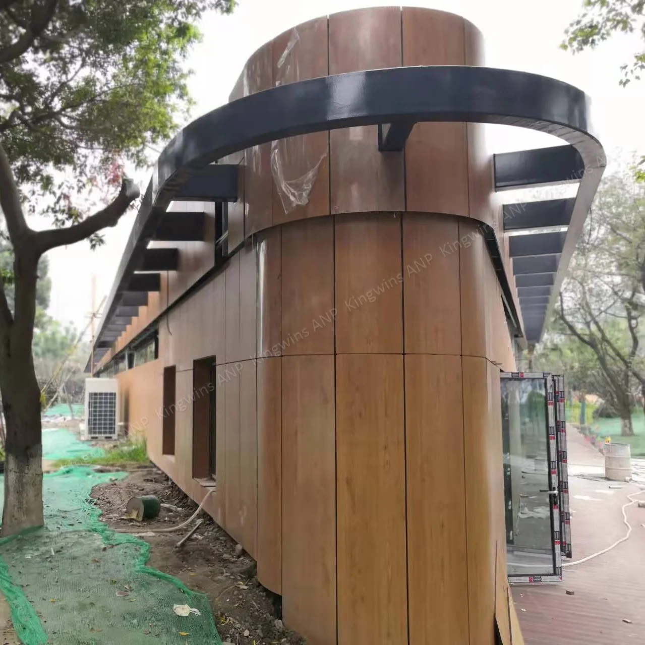 Wood Grain decorative design moulding siding fluted panels outdoor  Aluminum-Plastic exterior wall cladding