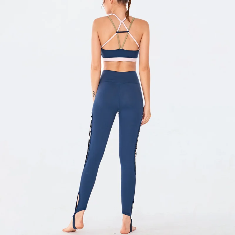 
wholesale ladies girls crane mesh gym fitness clothing set unbranded oem custom women sportswear 