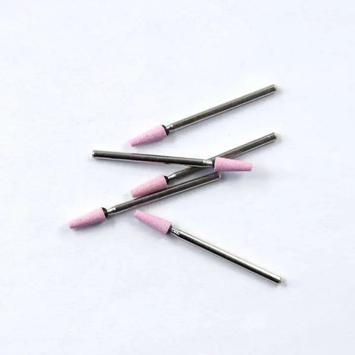 5 Pcs/box Grinding Head Corundum Ceramic Green Stones and pink White Contour for Metal Polishing