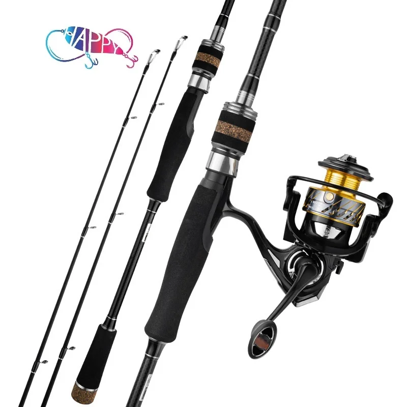 Carbon Fiber Lure Rod Two tips Spinning Casting 2.1m 2.4m 2.7m 3.0m 7g-45kg MH/H Super Hard fishing rod reel Fishing Combo sets