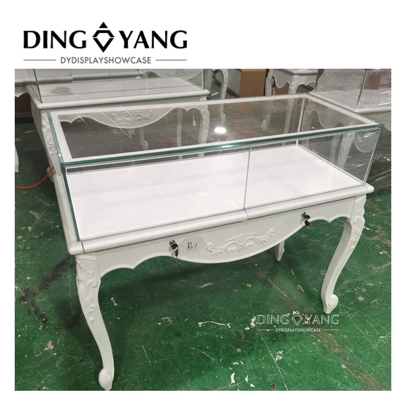 Strength Manufacturer Custom  High End Premium Glass Jewelry Showcase With Lighting , Ships Fully Assembled Lockable