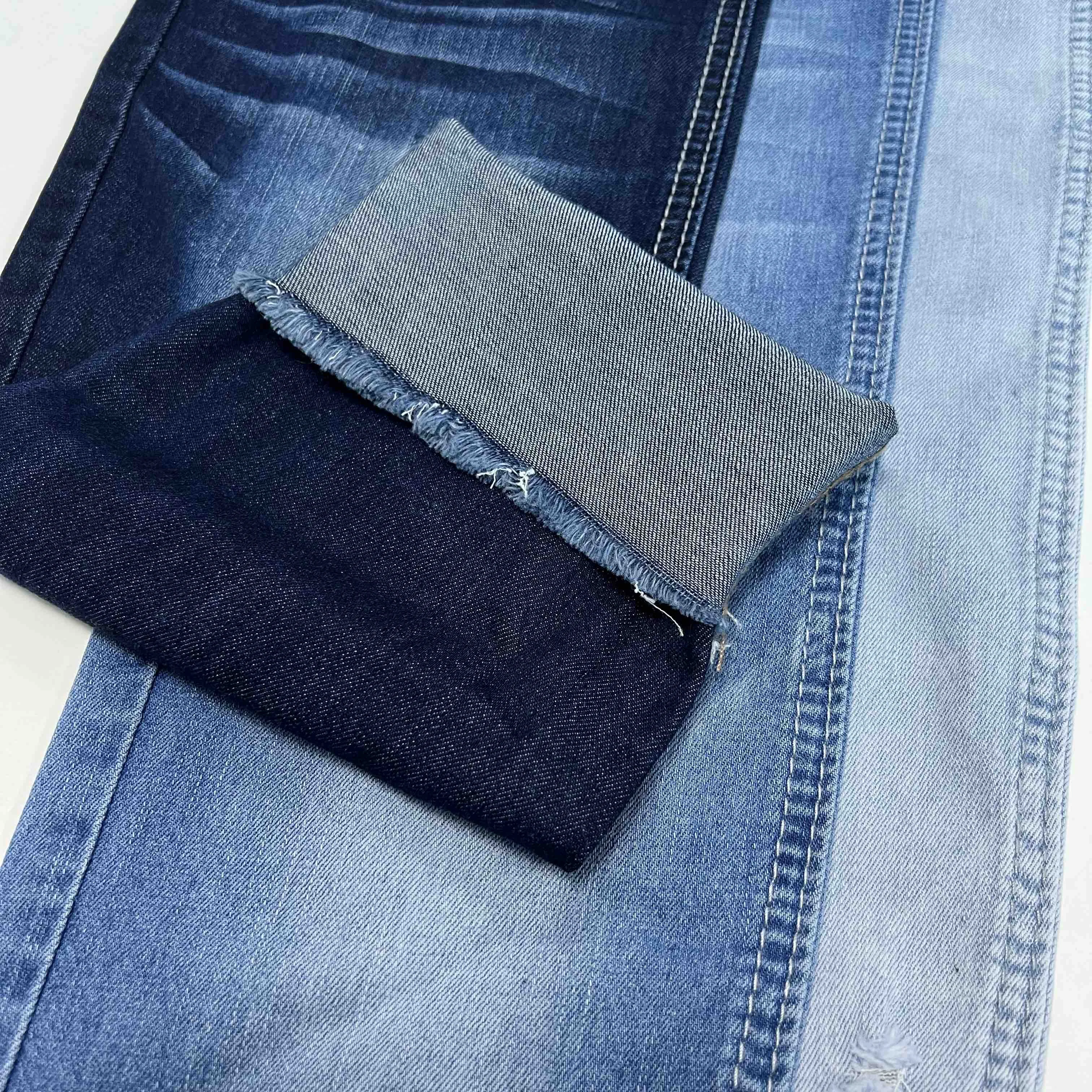 Lightweight Medium Stretch Soft Denim Fabric With Slub Production Line Of Siro Jean Fabric For Jeans Manufacturer