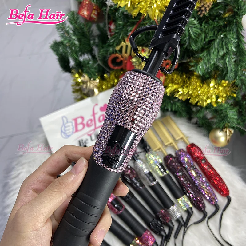 High Temperature Resistant Multi-purpose Hot Comb with Rhinestone Hot Comb Straightener Electric Hair Straightener
