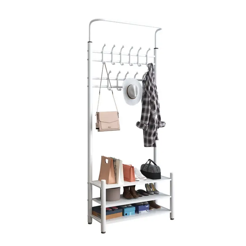 Wall Mounted Clothes Coat Hat Hanger Hook Rack Metal Packing Room Furniture Coat rack and shoe rack combination