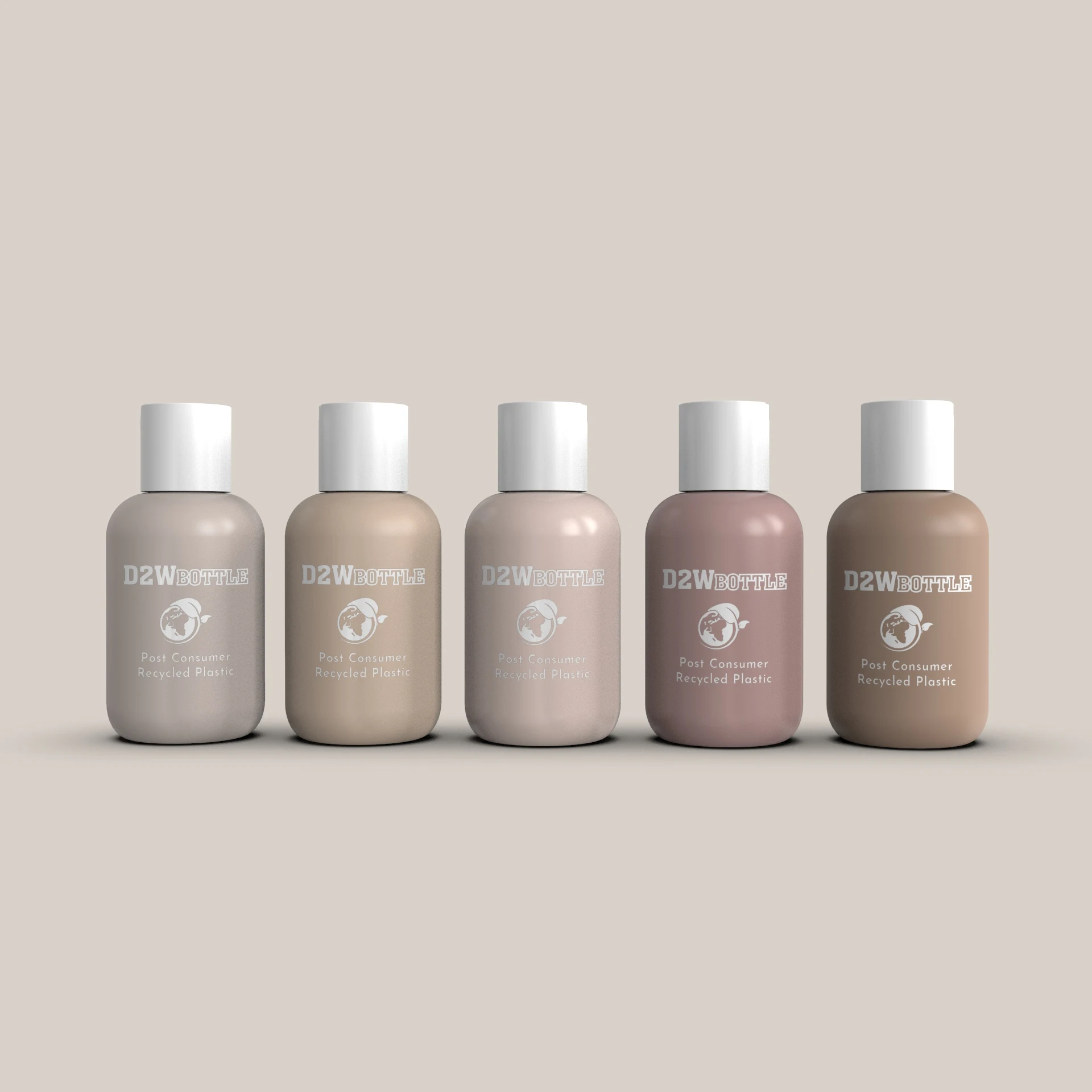 D2W PCR Colorful cosmetic plastic cream spray lotion toner bottle for skin care beauty product 30ml 50ml 60ml 250ml 500ml