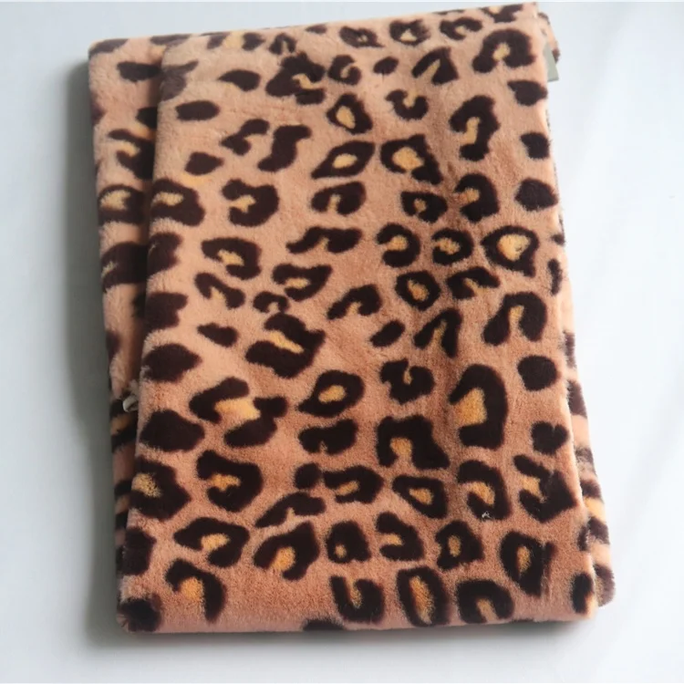 Пользовательская ткань из искусственного меха норки с леопардовым принтом, ткань из искусственного меха