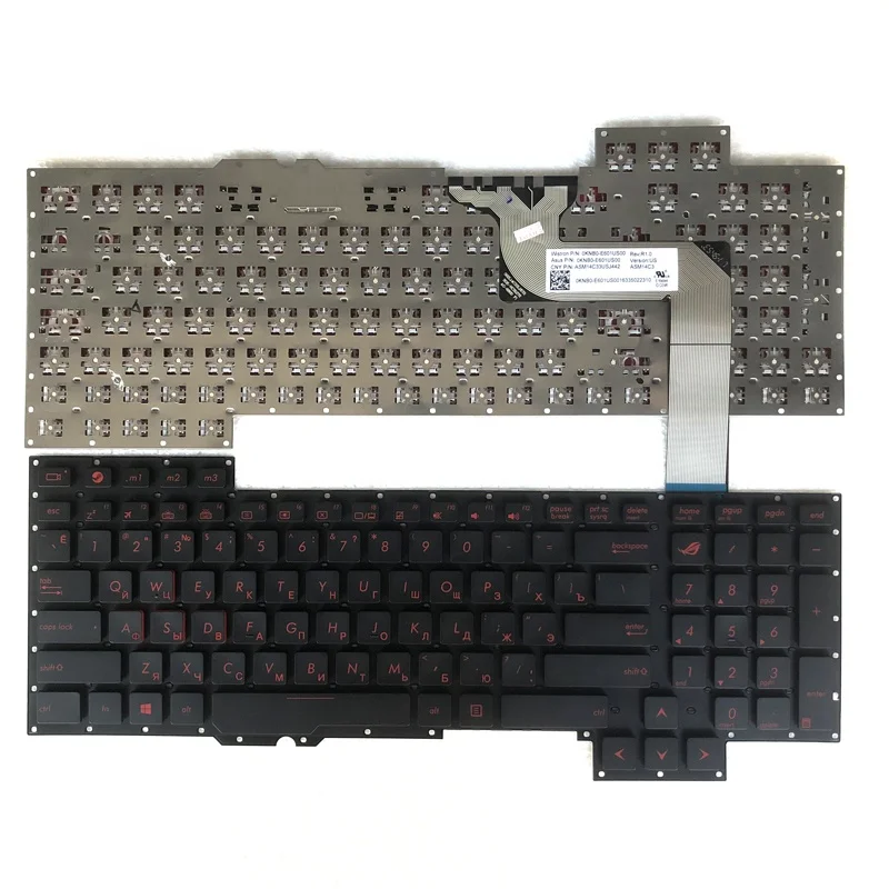 Russian Laptop Keyboard For ASUS ROG G751J G751 G751JY G751JT G751JM Notebook Keyboards RU Layout Without Frame Without Backlit