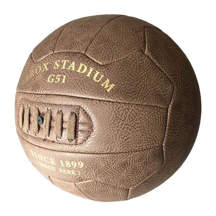 Retro Footballs Original Classic Soccer Ball Good Quality Leather Vintage Football