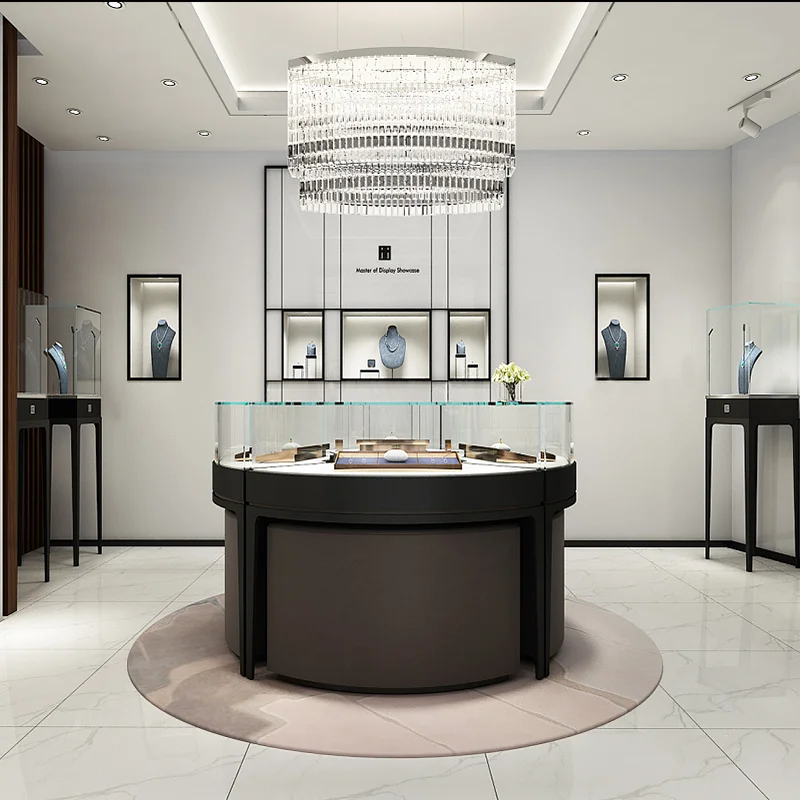 Роскошная стеклянная витрина для ювелирных изделий Прямая поставка с завода