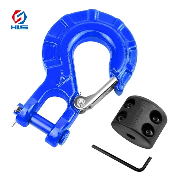 Utv safe  forged steel 3/8'  blue winch hook , 1/4' x 50 ft uv resistant rubber winch hook stopper