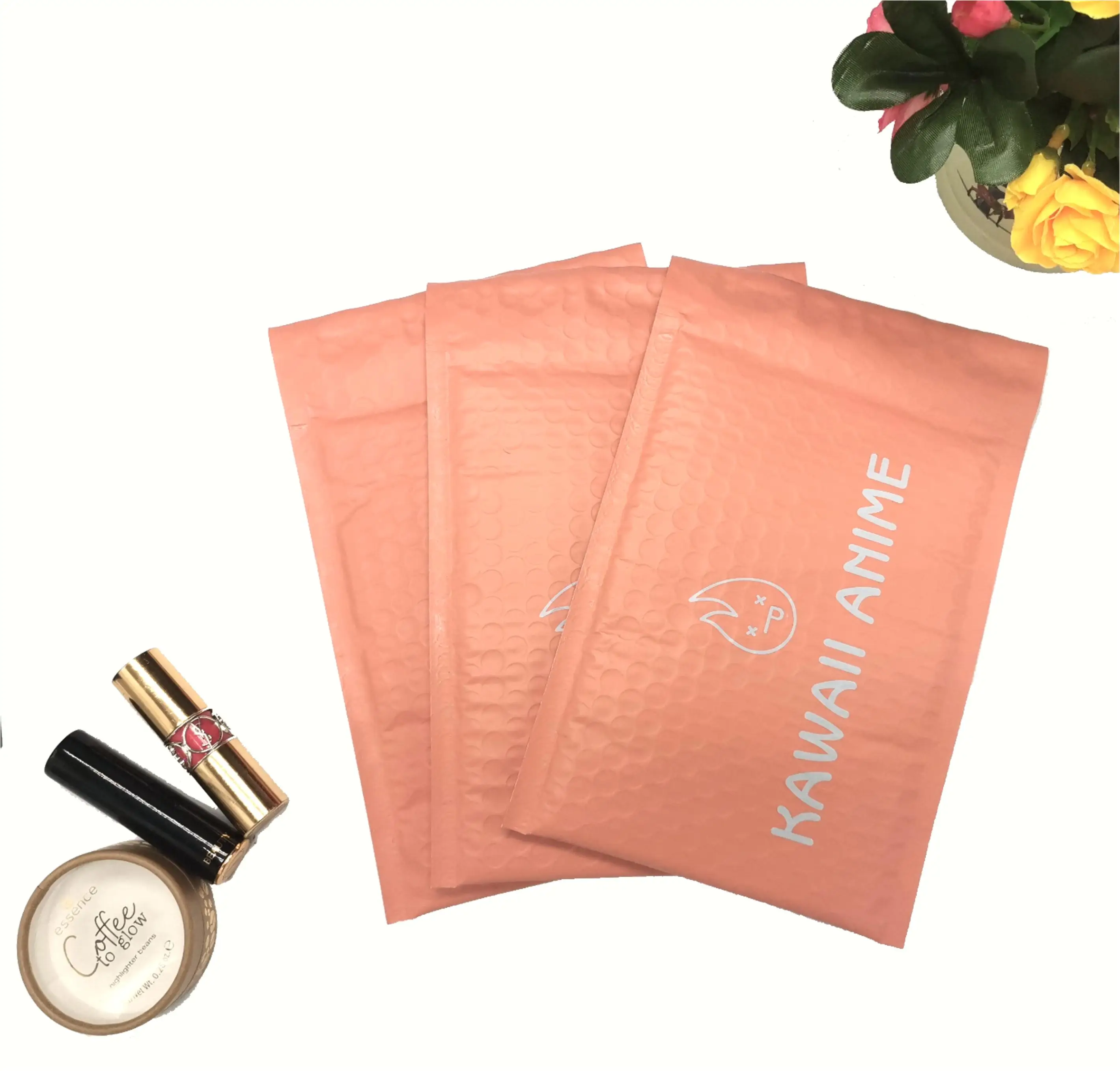 Wholesale RTS Light Purple Envelope Packaging Metallic Bubble Mailer Envelopes Shipping Luxury Holographic Packaging