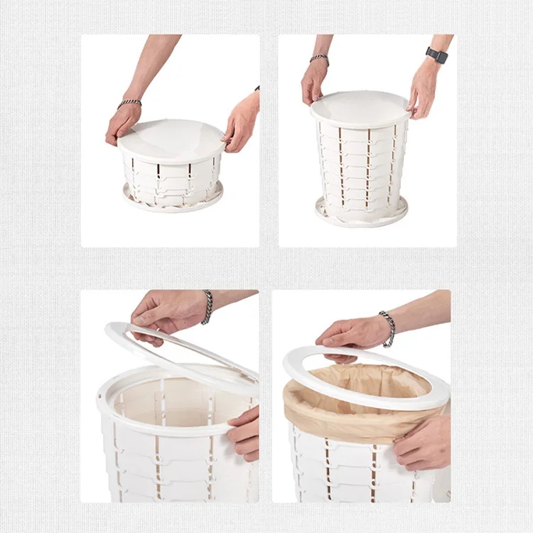 Folding toilet with lid Camping trash can The retractable on-board portable is an emergency toilet Portable toilet with cover