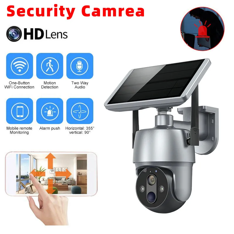 dual solar panels cctv ip solar power security cameras