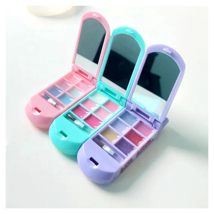 Taimeng Mobile phone makeup toy Bling Glitter Pink Blue Purple Rainbow Diamond Kids Lip Gloss