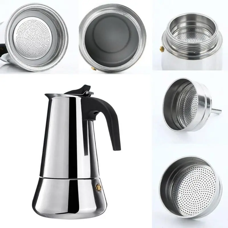 Espresso Percolator Portable Coffee Maker Pot Percolator Drink Tool Cafetiere Latte Stovetop