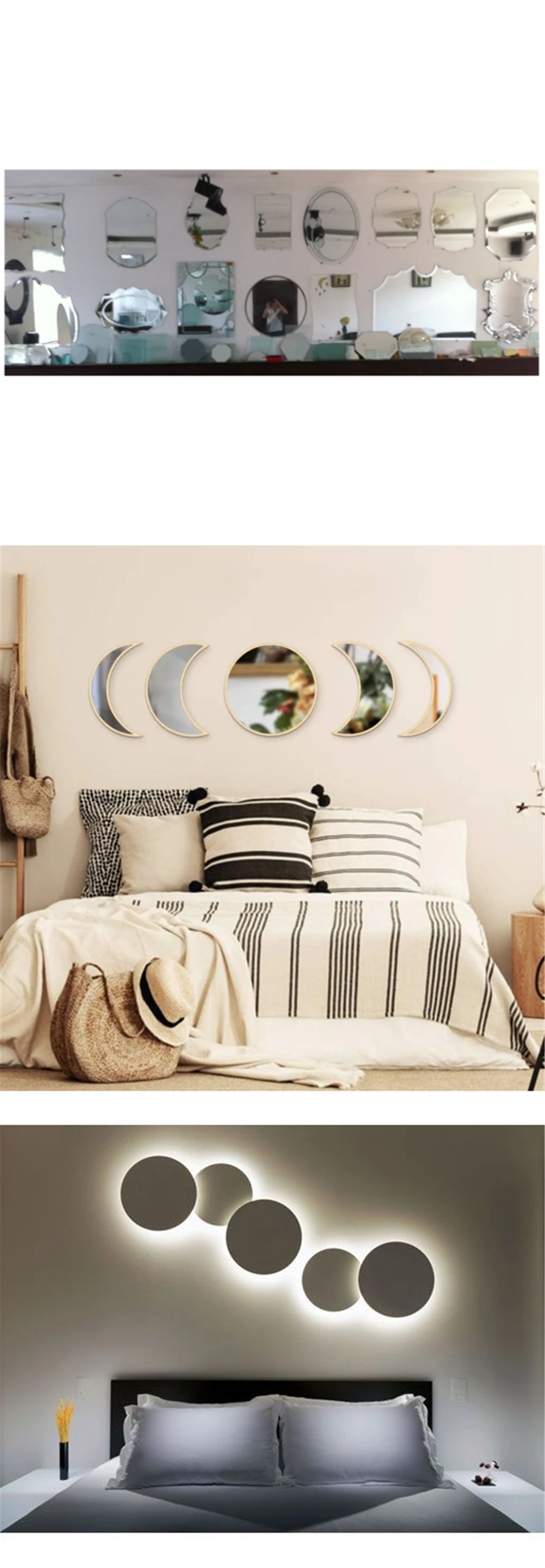 round oval moon  mirror