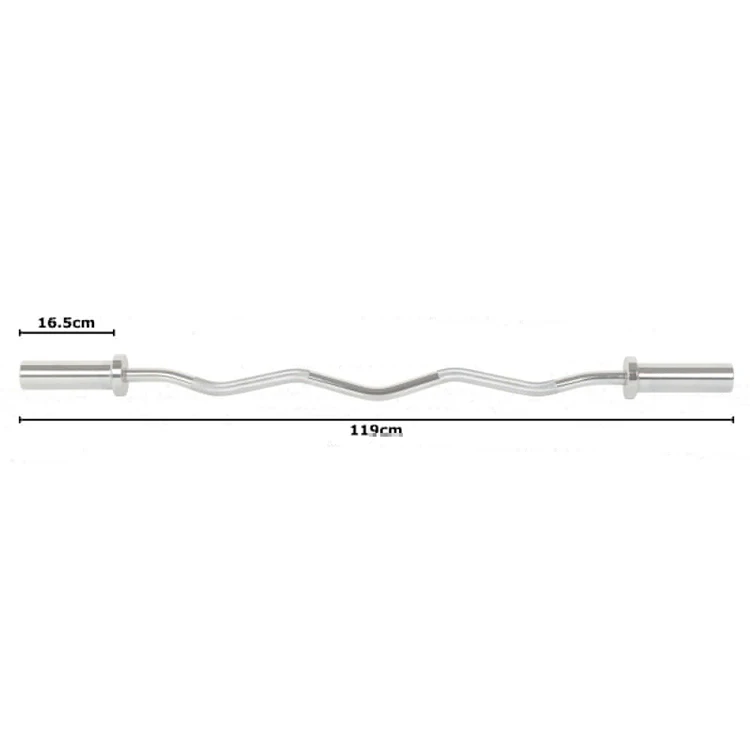 Fitness Training Gym Exercise Home Steel Power Weightlifting EZ Curl Threaded Barbell Bar