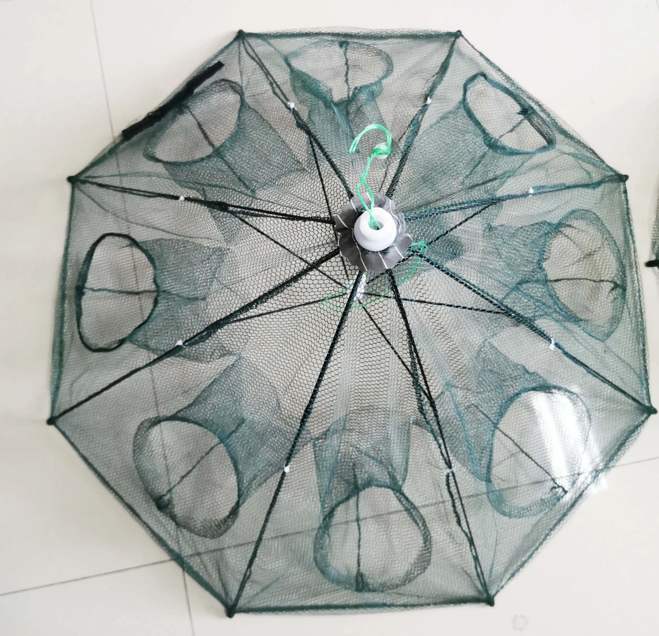 Folded Portable Hexagon 6 Hole Automatic Fishing Shrimp Trap