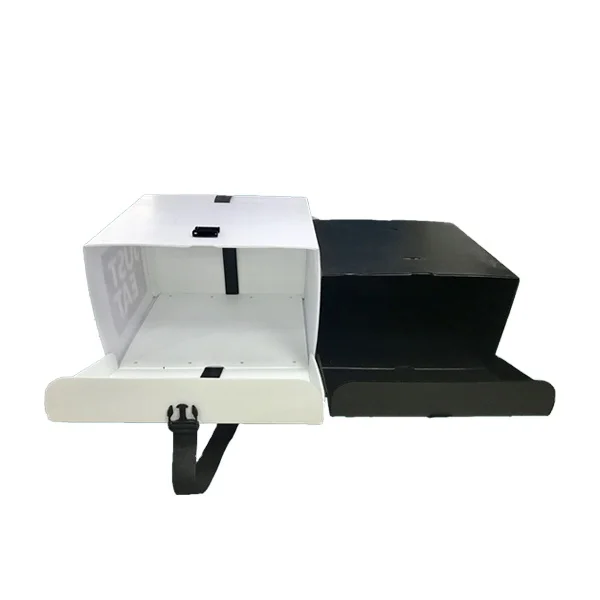 Motorcycle pizza delivery box corrugated plastic correx scooter food delivery top box moped tail box for bike