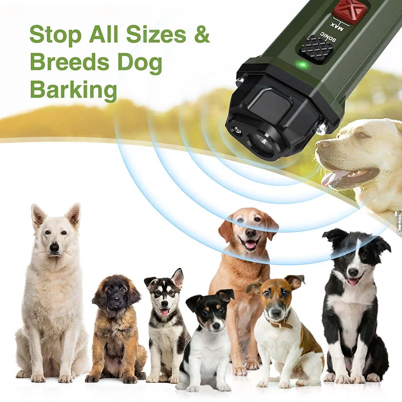 2023 New Ultrasonic Dog Deterrent Humane Anti Barking Device Dog Training Stop Barking Device Led Ultrasonic Dog Repeller