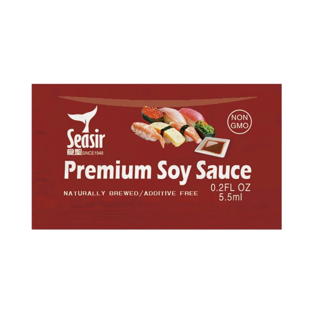 Wholesale OEM 5.5ml 8ml NON-GMO No Additives Japanese Soy Sauce Sachet