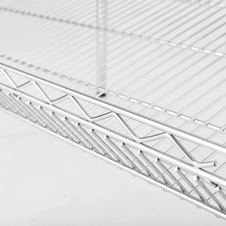 NSF Approved 4 Wheels Easy Moving Slanted Basket Rack Wire Shelving shelf customized design for sale