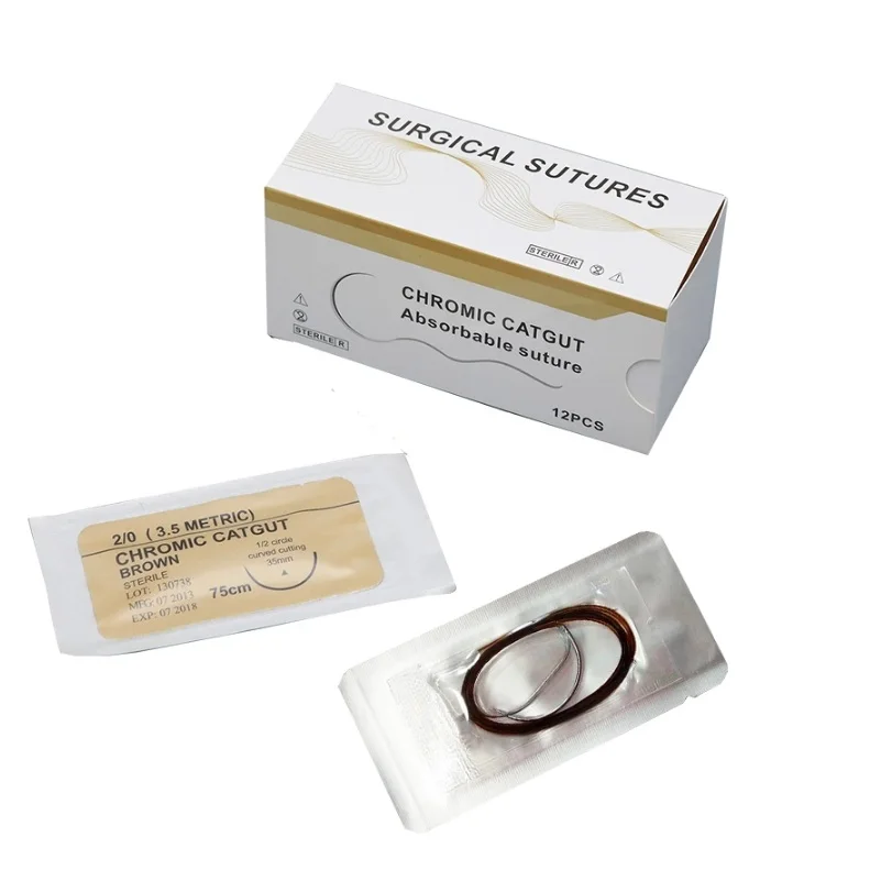 Medical Absorbable Surgical Chromic Catgut Suture with Needle