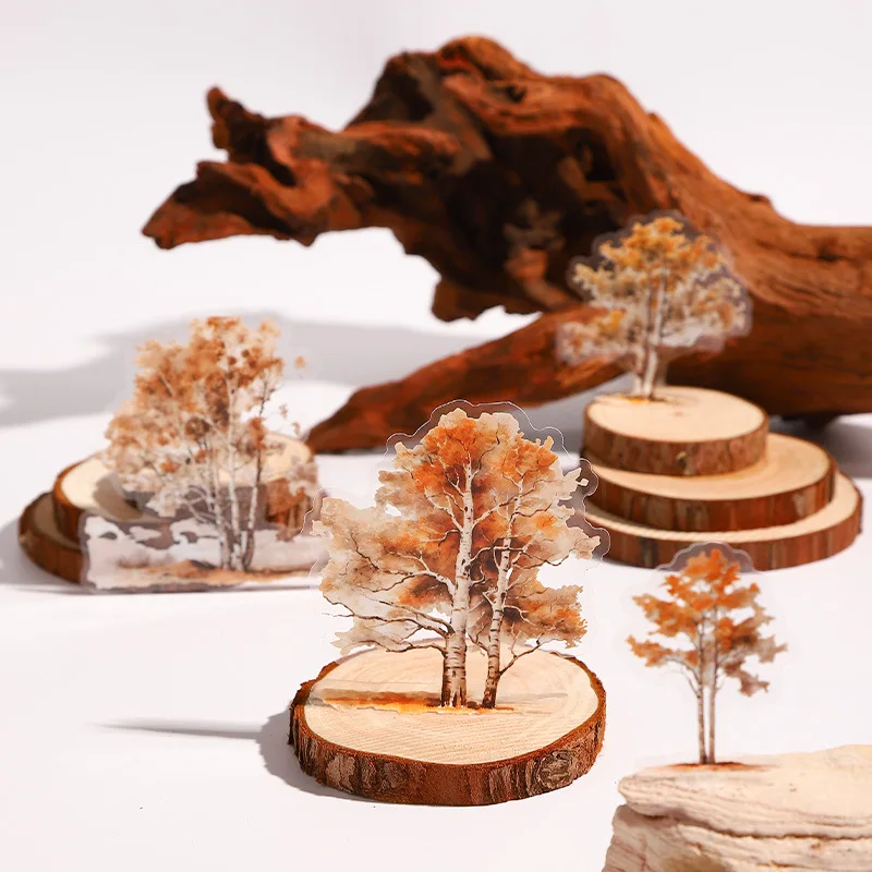 Tree Landscaping PET Stickers Birch Forest Series 6 styles 10 sheets decorative stickers scrapbooking stickers scrapbook paper